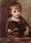Young Girld and her Dachshund